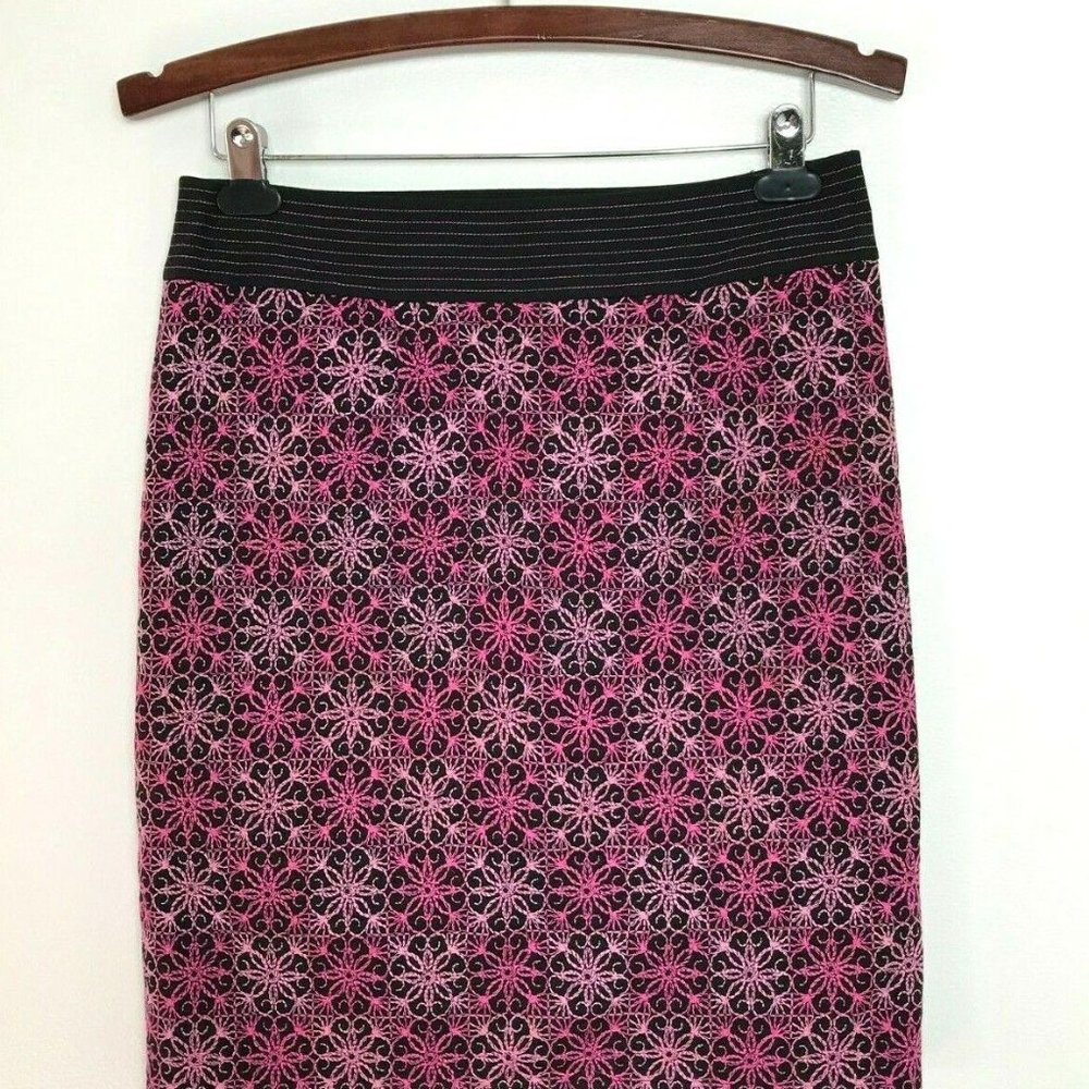 Nanette Lepore Embroidered Floral Career Skirt